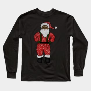 Black Santa Claus Funny Afro American Christmas Long Sleeve T-Shirt